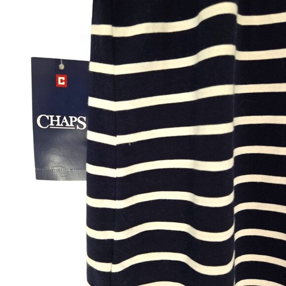 Chaps Womens Navy & White Striped Cotton Top  Square Neck XXL - Picture 8 of 11